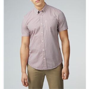 Ben Sherman NWT Signature Short Sleeve Gingham button up Shirt sz S